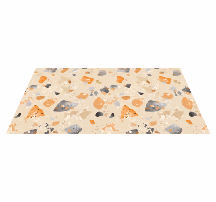 Geometrinen vinyylimatto yksivärisellä terrazzo-kuviolla - Tenstickers