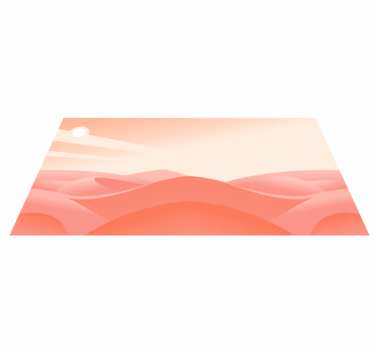 Geometrinen vinyylimatto vaaleanpunainen autiomaa - Tenstickers