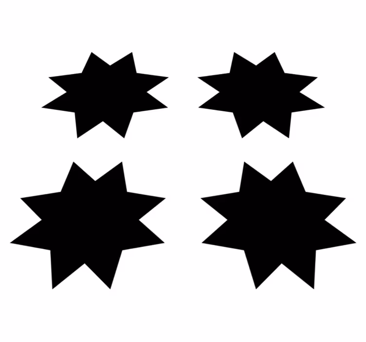 Musta tähti muodot geometrinen vinyylimatto - Tenstickers