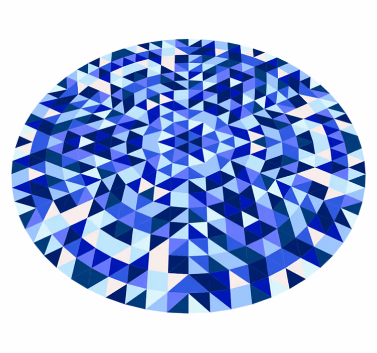 Pyöreä sininen kuvio geometrinen vinyylimatto - Tenstickers