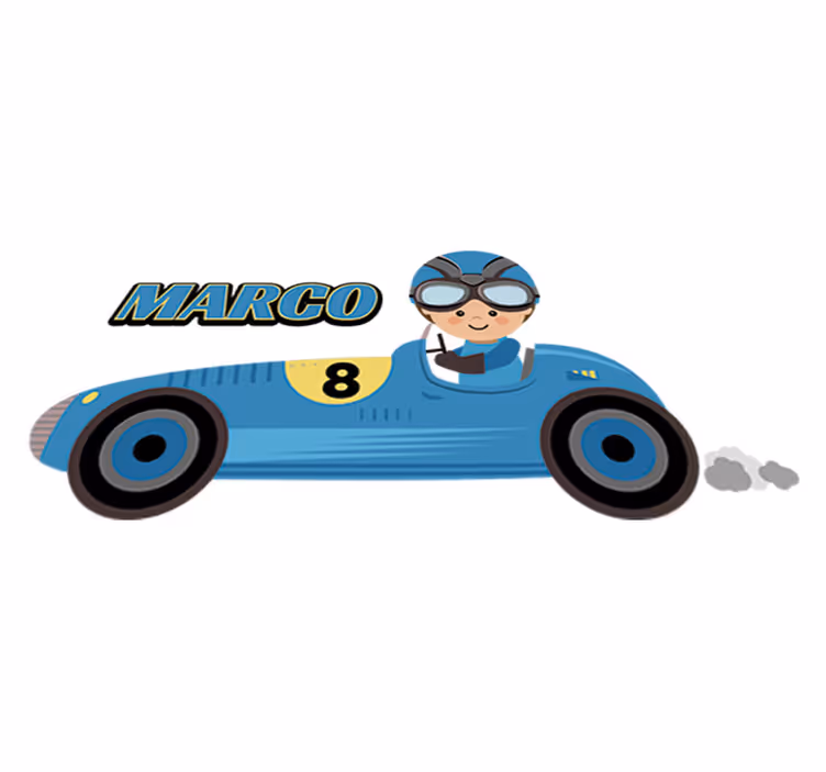Lastenhuone vinyylimatto f1-auto nimellä - Tenstickers