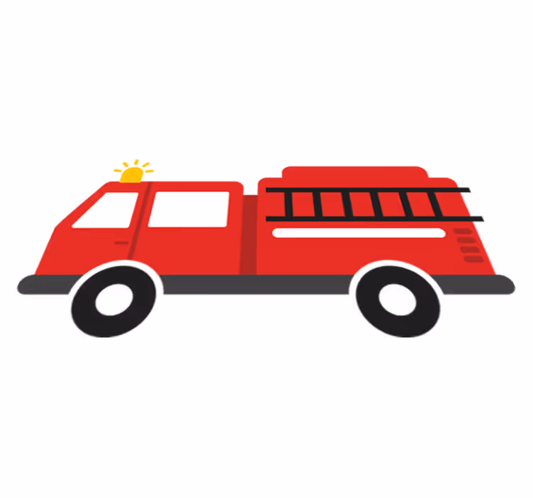 Palokunnan auto lastenhuone vinyylimatto - Tenstickers