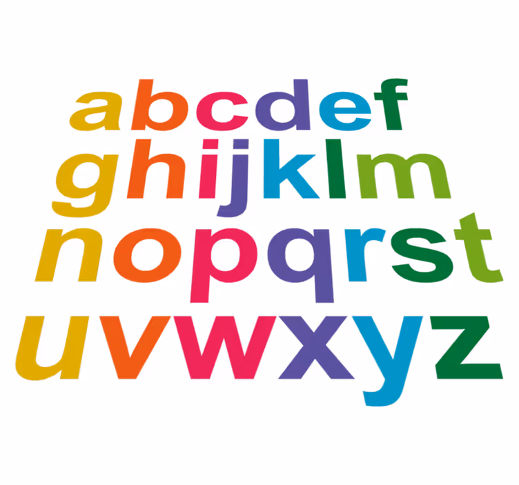 Lastenhuone vinyylimatto minimalistiset värialphabetit - Tenstickers