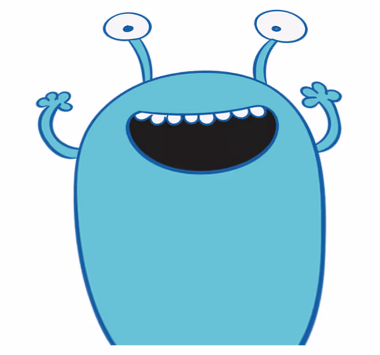 Lastenhuone vinyylimatto sininen monsteritarra - Tenstickers