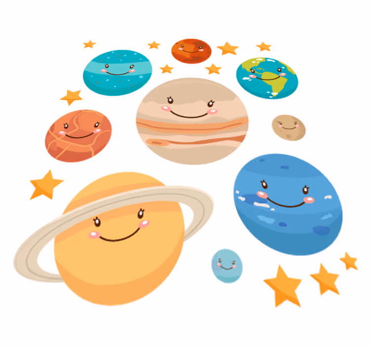 Lastenhuone vinyylimatto aurinkokunnan tarra - Tenstickers