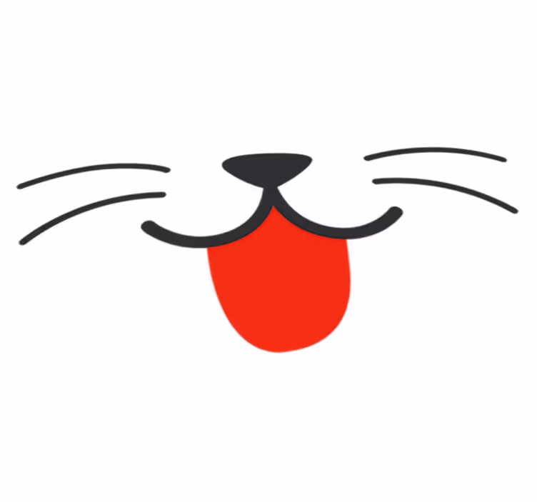 Kissan suu ja nenä lastenhuone vinyylimatto - Tenstickers