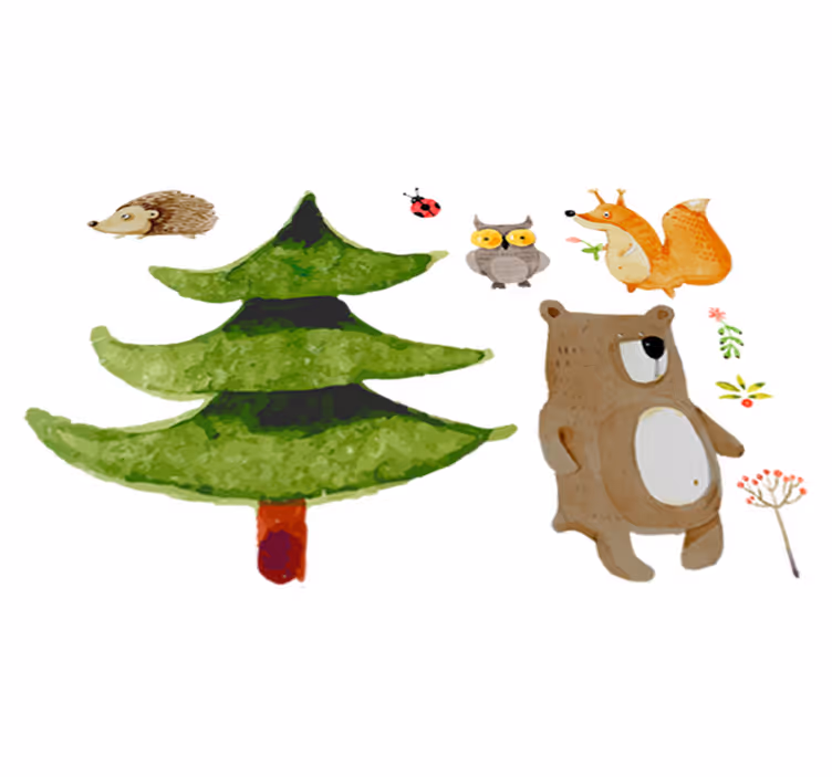 Villimetsän eläimet lastenhuone vinyylimatto - Tenstickers