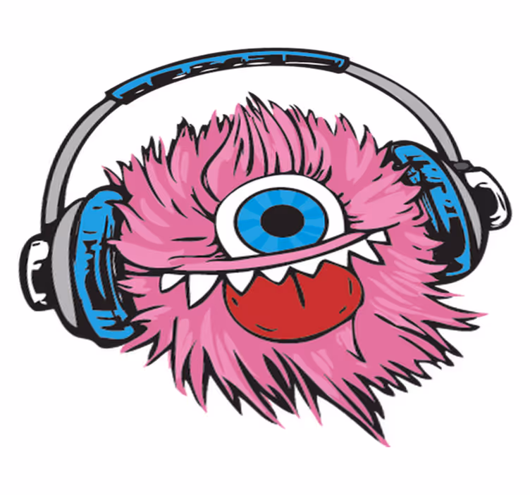 Vaaleanpunainen karvainen hirviö lastenhuone vinyylimatto - Tenstickers