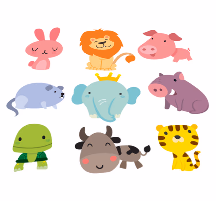 Lastenhuone eläintarrat vinyylimatto - Tenstickers