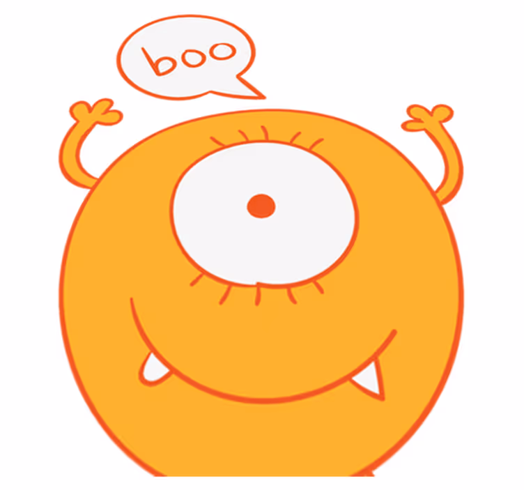 Lastenhuone vinyylimatto keltainen monsteritarra - Tenstickers