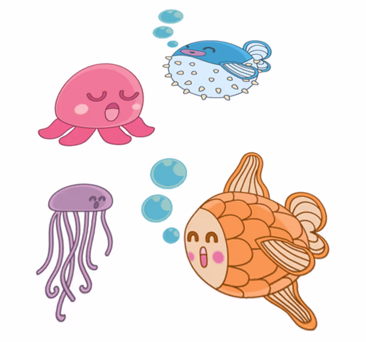 Lastenhuone vinyylimatto kalakuviolla - Tenstickers