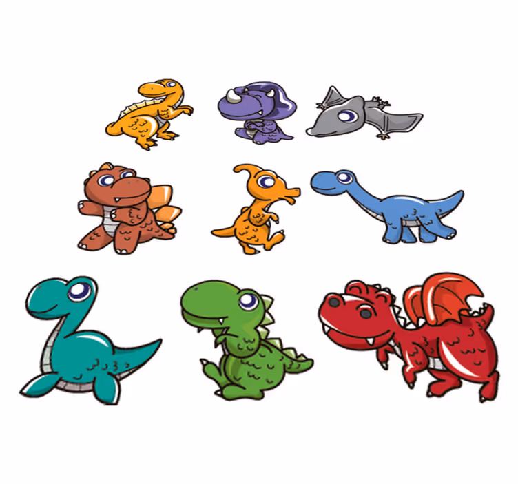 Lastenhuone vinyylimatto dinosaurustarrat - Tenstickers