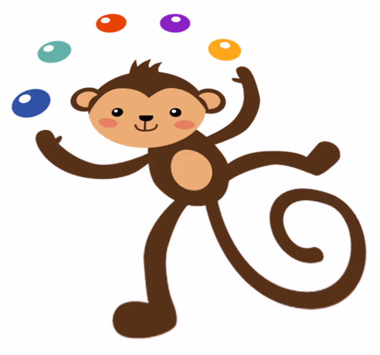 Lastenhuone vinyylimatto sirkusapina - Tenstickers