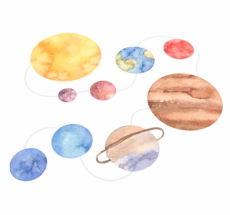 Lastenhuone vinyylimatto aurinkokuntakartta - Tenstickers
