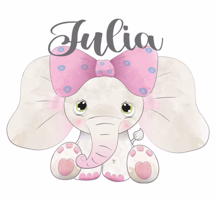 Elefantti ja vauva lastenhuone vinyylimatto - Tenstickers
