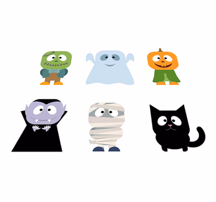 Halloweenhirviötarrat lastenhuone vinyylimatto - Tenstickers