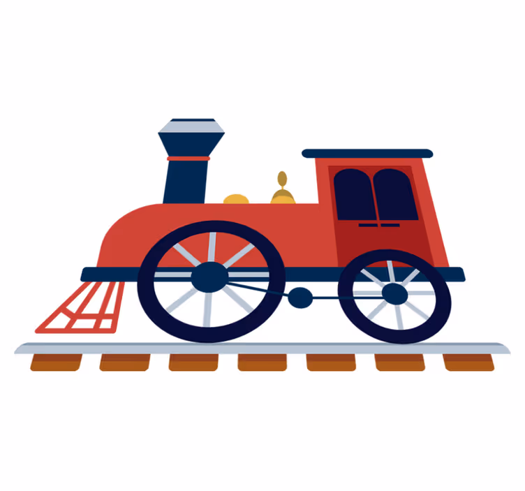 Vanha punainen juna lastenhuone vinyylimatto - Tenstickers