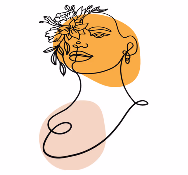 Vinyylimatto makuuhuoneeseen minimalistinen naiskuva - Tenstickers