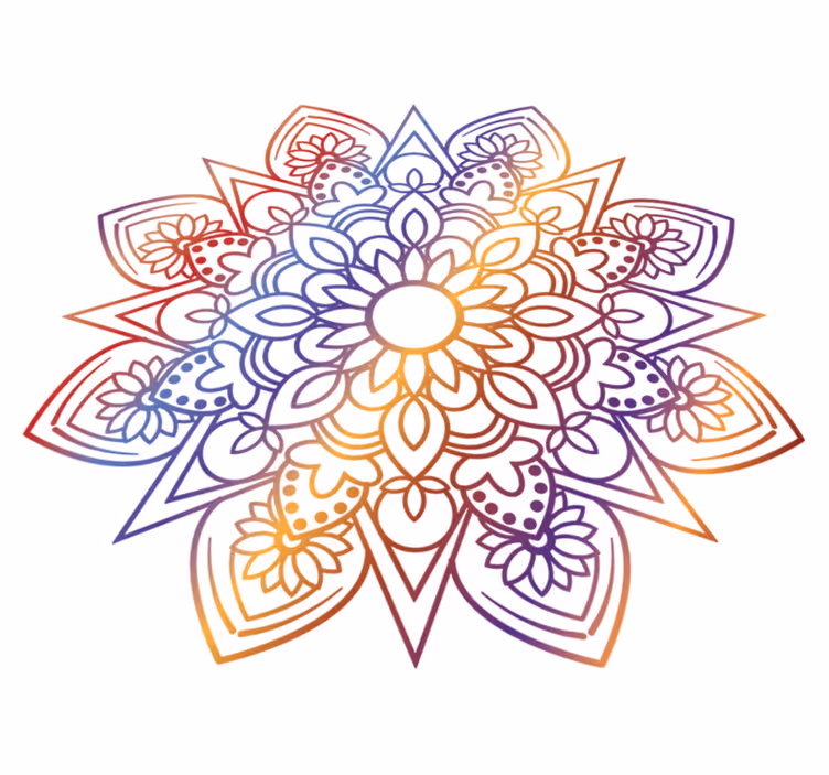 Vinyylimatto makuuhuoneeseen elävä tulinen mandala - Tenstickers