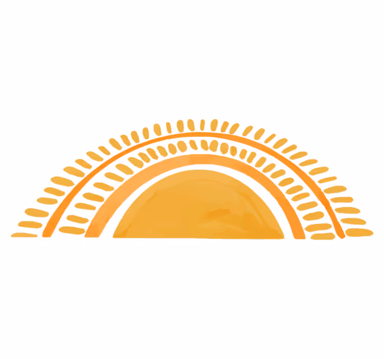 Vinyylimatto makuuhuoneeseen piirretty keltainen aurinko - Tenstickers