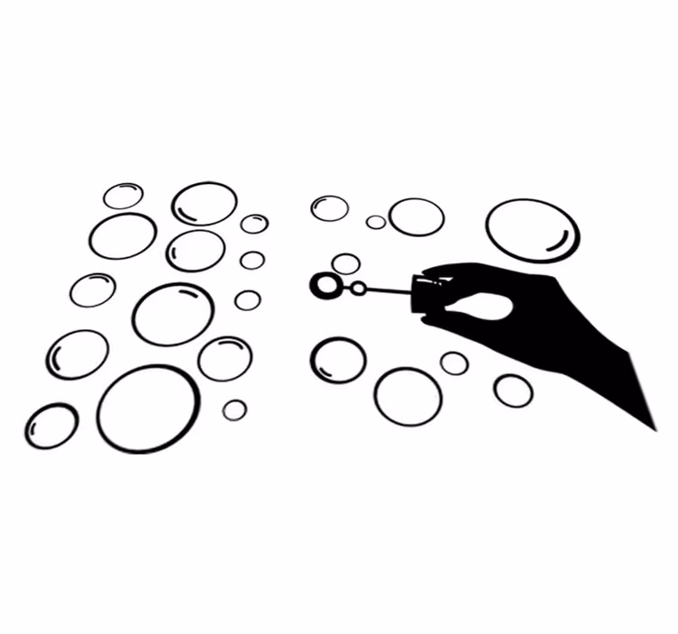 Peli vinyylimatto käsivarren siluetti kuplilla - Tenstickers