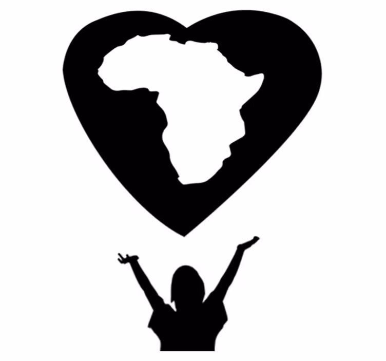 Afrikan sydän maailmakartta vinyylimatto - Tenstickers