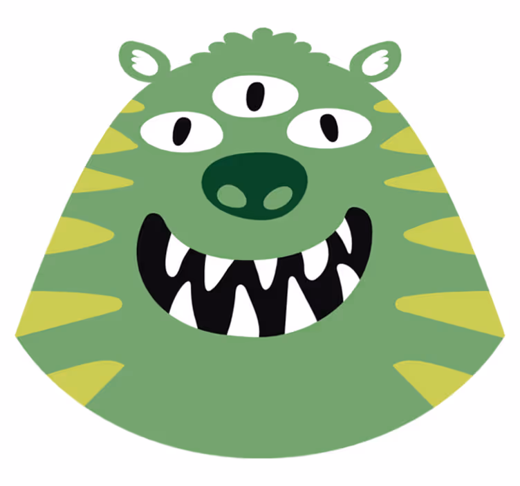 Lastenhuone vinyylimatto iloinen monsteri - Tenstickers