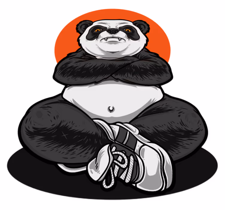 Panda kaveri lastenhuone vinyylimatto - Tenstickers