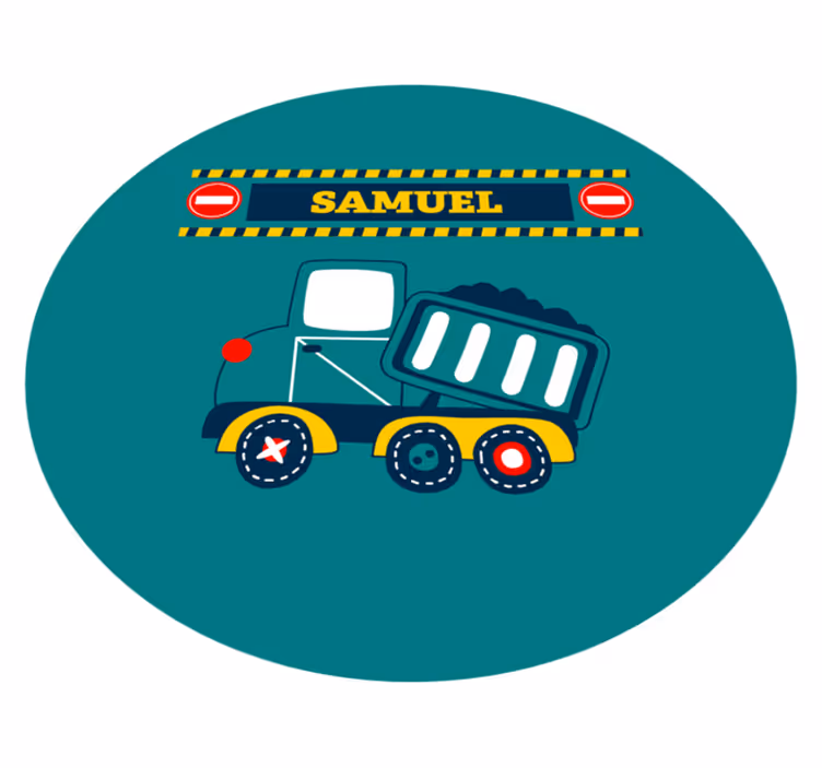 Lastenhuone vinyylimatto rakennusauto teema - Tenstickers