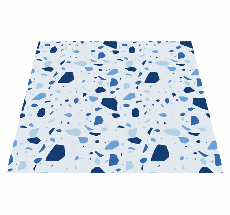 Sininen terrazzo kylpyhuoneen vinyylimatto - Tenstickers