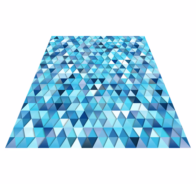 Geometrinen sininen abstrakti kylpyhuoneen vinyylimatto - Tenstickers