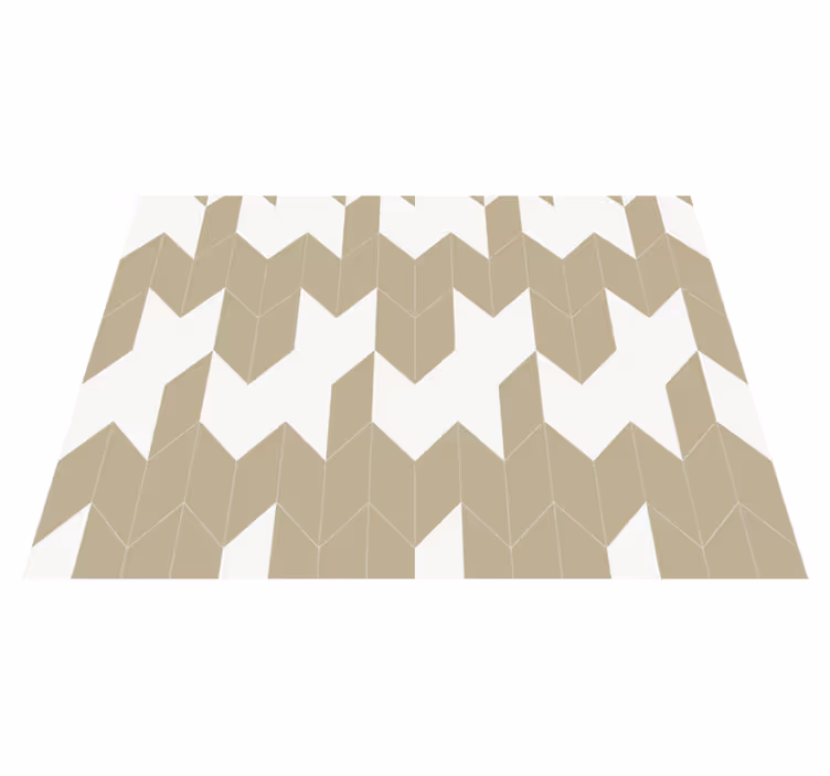Kylpyhuoneen vinyylimatto valko-beige geometrinen kuvio - Tenstickers