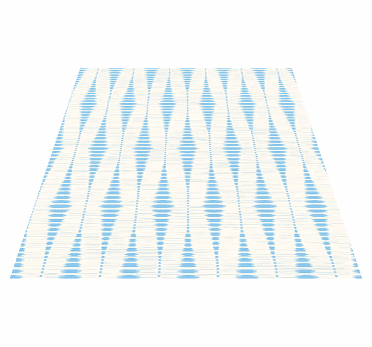 Vaaleansininen rabaul-ikat-geometrinenvinyylimatto - Tenstickers