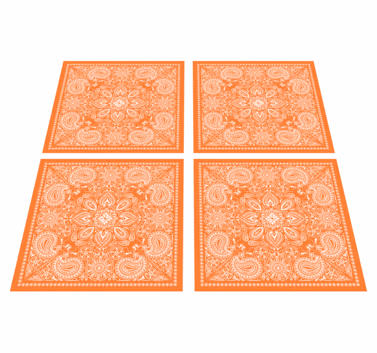 Paisley-laattakylpyhuoneenvinyylimatto - Tenstickers