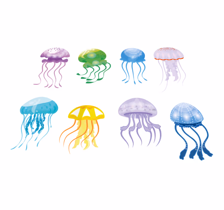 Meduusaväritkylpyhuoneenvinyylimatto - Tenstickers