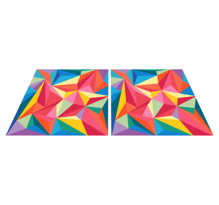 Monivärinen geometrinen kuvasto kylpyhuoneen vinyylimatto - Tenstickers