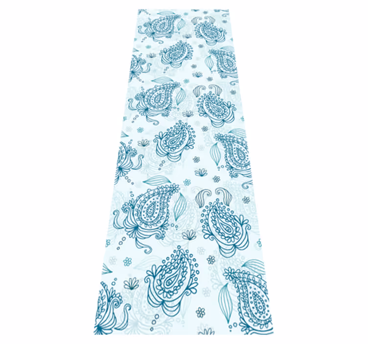 Kukkakuviollinen paisleykeittiönvinyylimatto - Tenstickers