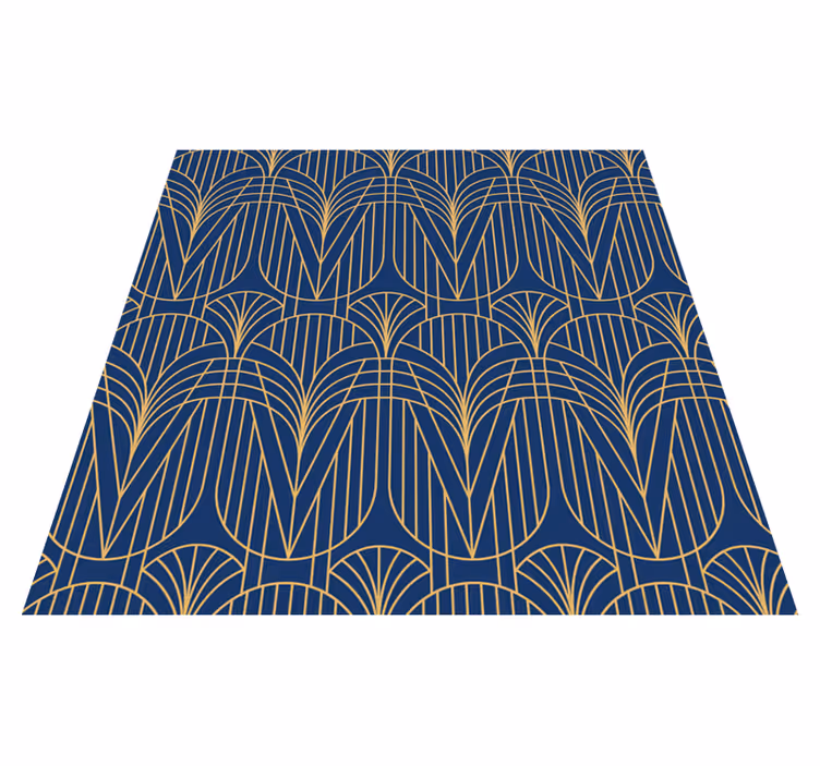 Keittiön vinyylimatto art deco -kuvio kullalla - Tenstickers
