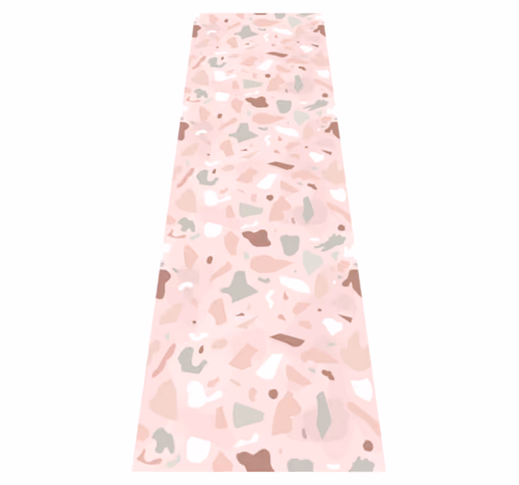 Vaaleanpunaiset terrazzo-kuvioiset keittiön vinyylimatto - Tenstickers