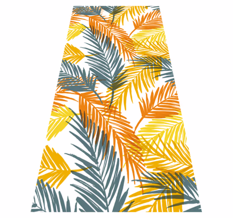 Käsinpiirretty palmunlehtikuvio tropical matto - Tenstickers