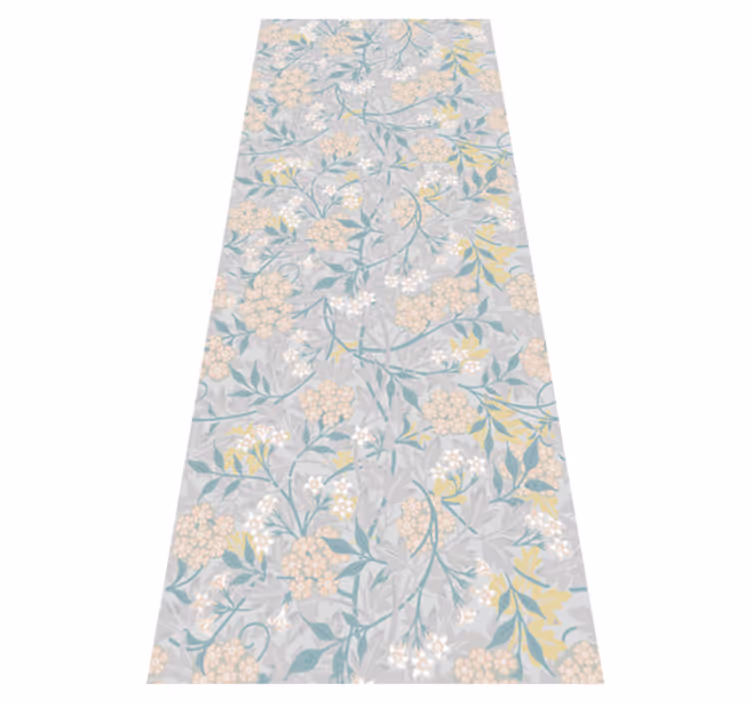 Vinyylimatto makuuhuoneeseen 80-luvun kukkakuosi elegantti - Tenstickers