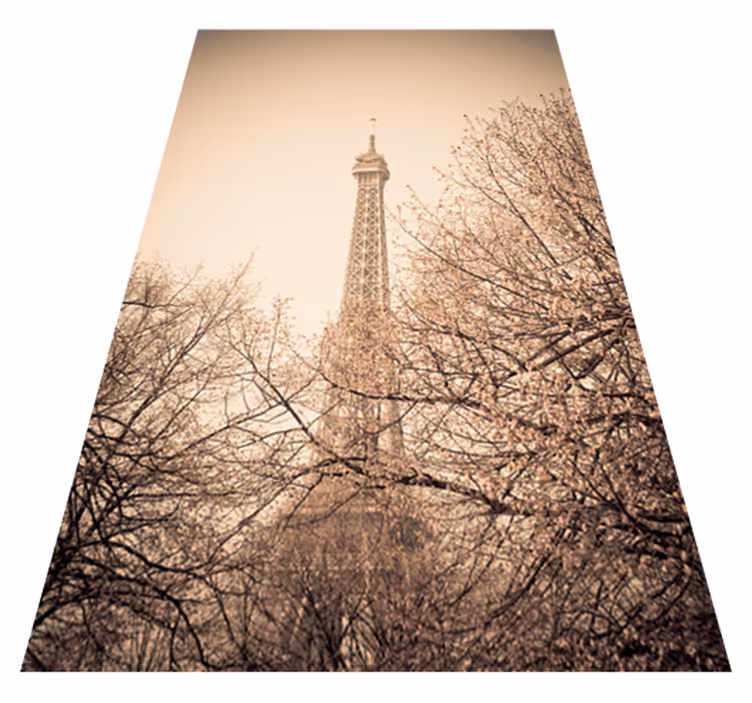 Vinyylimatto makuuhuoneeseen eiffel-torni puut - Tenstickers
