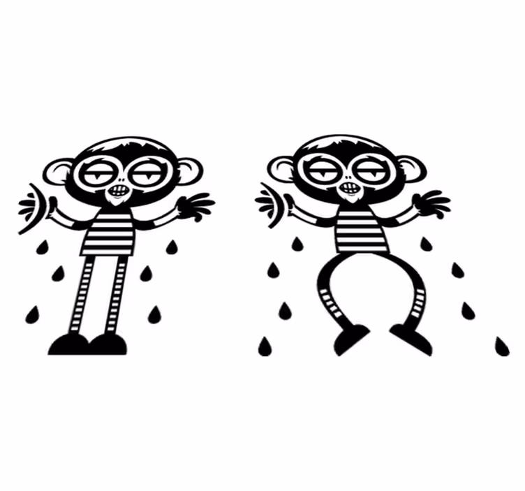 Vinyylimatto makuuhuoneeseen apinakuvioilla - Tenstickers