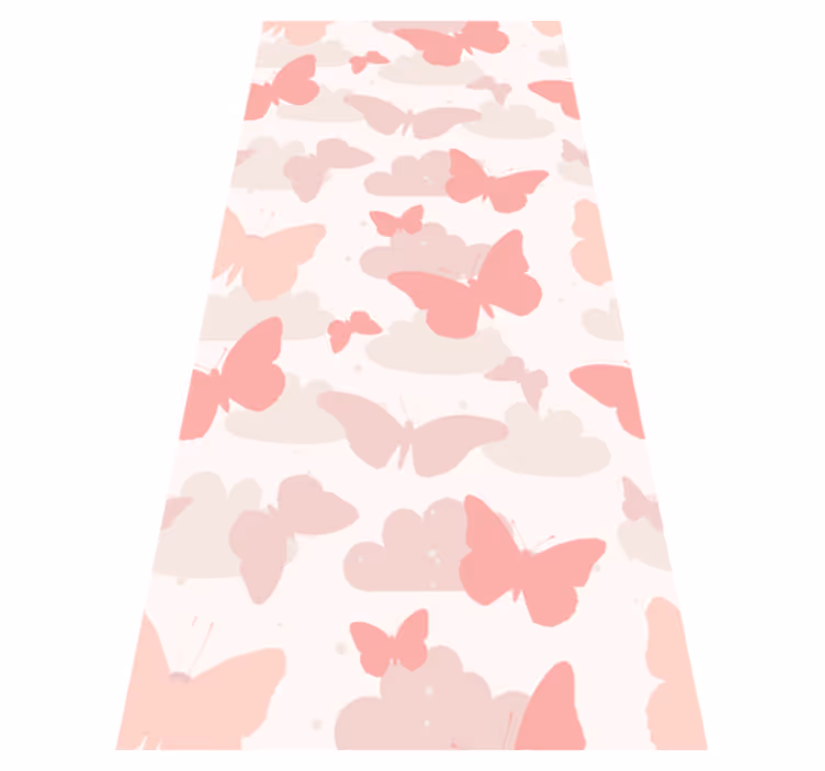 Vinyylimatto makuuhuoneeseen pastellivärisillä perhosilla - Tenstickers