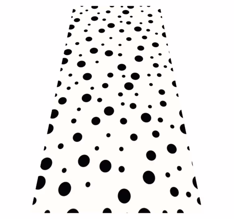 Vinyylimatto makuuhuoneeseen polka musta-valkoinen kuvio - Tenstickers