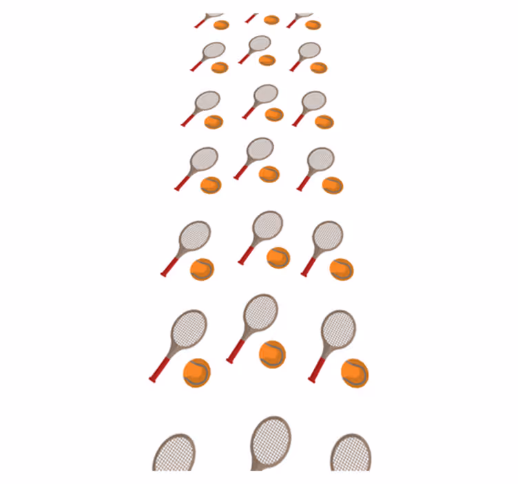 Vinyylimatto makuuhuoneeseen oranssilla tennispallolla - Tenstickers