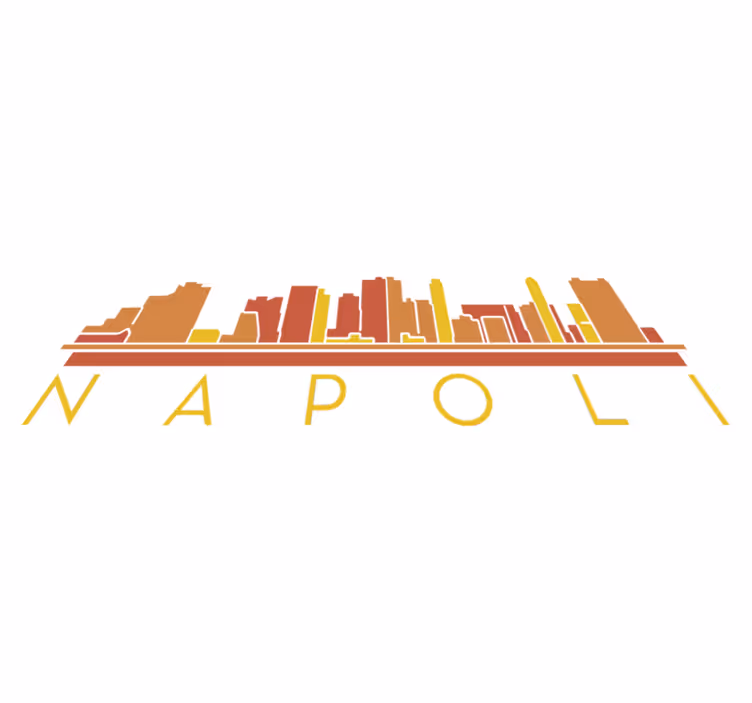 Vinyylimatto makuuhuoneeseen napoli kaupunkisiluetti - Tenstickers