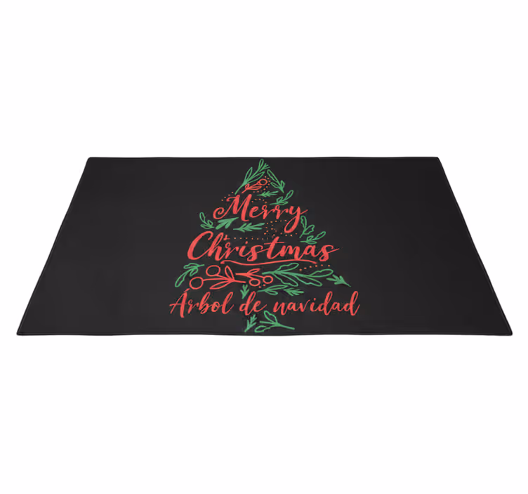 Vinyylimatto makuuhuoneeseen joulukuusi merry christmas - Tenstickers