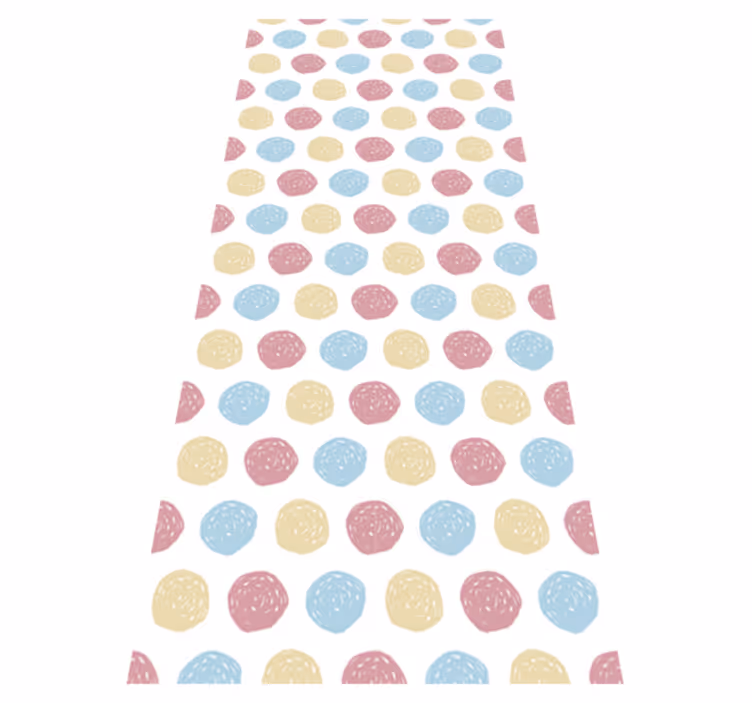 Skandinavia vinyylimatto pastelliväriset pilkut - Tenstickers