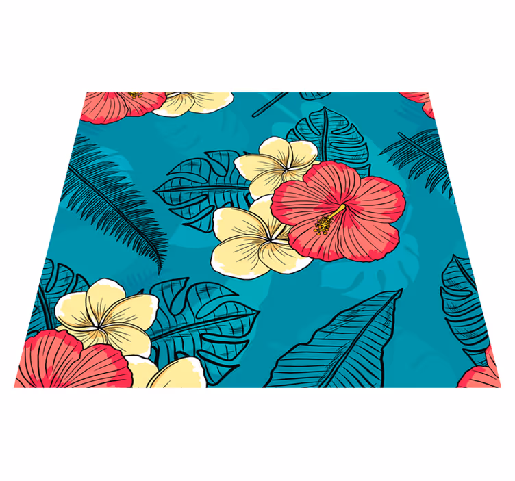 Luonto vinyylimatto havaijinkukat - Tenstickers
